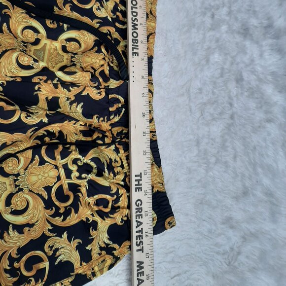 Versace Jeans Couture Black Gold Baroque Logo Print Swim Shorts Size US M - Picture 4 of 11